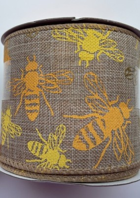 Celebrate IT 100% Polyester Ribbon - Multicolor Bee Design - 2 1/2 inch X 21 ft