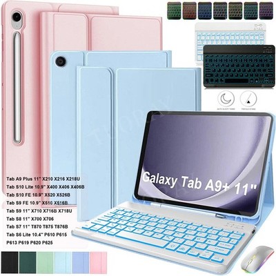 Hülle mit Beleuchtete Tastatur Für Samsung Galaxy Tab A11+ A9+ S11 S10 FE S9 S8