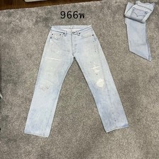 Levi 501 Vintage 80s USA Selvedge Redline actual 33x30 Light Blue Distressed