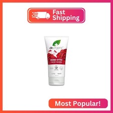 Dr. Organic Rose Otto Face Wash Cleanses and Rejuvenates Skin, Promotes Radian