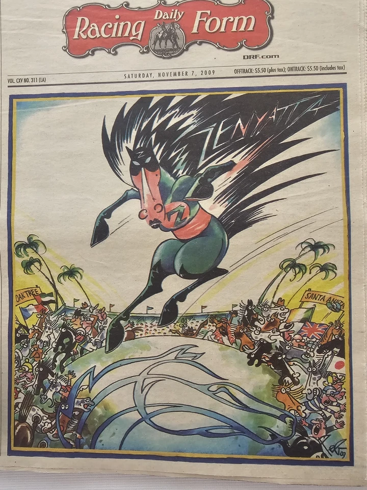 Zenyatta Breeder's Cup 7 de noviembre de 2009 forma de carreras diarias victoria histórica en SA Foto 3 de 4