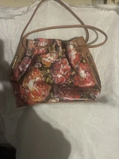 Brahmin Leather Asher Pink Hemingway Pattern Top Handle/Shoulder Tote