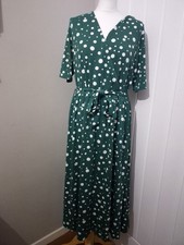 Avon Green Polka Dot Wrap Midi Dress UK 20–22 Never Worn