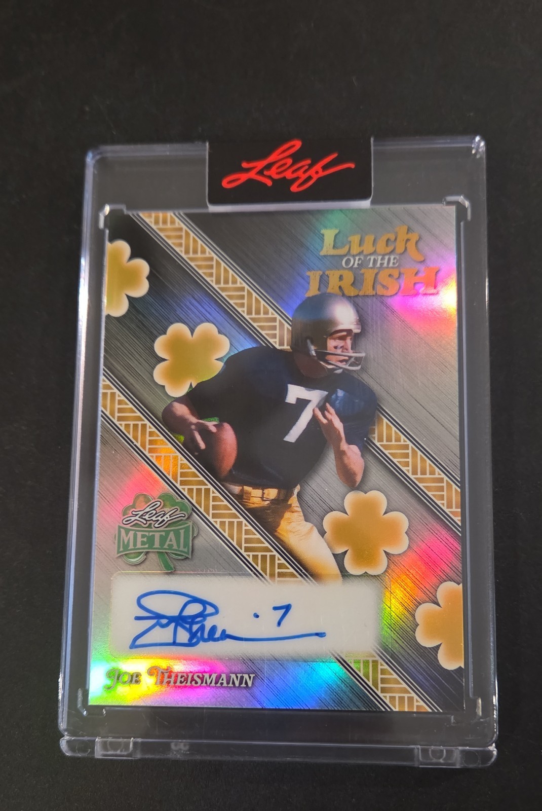 2026 Leaf St. Patrick's Day Luck of the Irish Joe Theismann 6/10 Notre Dame