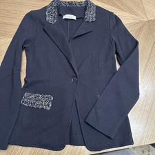Amina Rubinacci Women's Size 40 Blazer ; In Navy Cotone