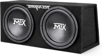 Dual 12-Inch Subwoofers with Loaded Enclosure, 1200W Max Power, 400W RMS, Termin