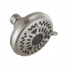 6-Spray Patterns 1.75 GPM 4.38 In. Wall Mount Fixed Shower Head in Spotshield Br