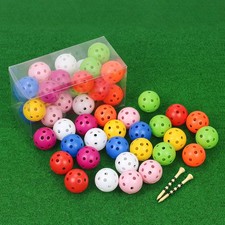 26 Pack Practice Golf Balls, 41Mm Hollow Airflow Plastic Golf Balls with Golf Te