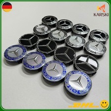 Neu 4 x 75mm für Mercedes-Benz Schwarz Chrom Nabendeckel Nabenkappen Radkappen