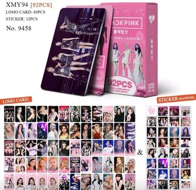 92Pcs Kpop BlackPink World Tour Hyde Park London Lomo Cards and Stickers Set 