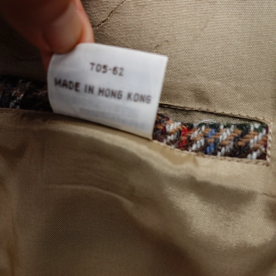 Blazer feminino vintage anos 80 Houndstooth Gun Club Check tweed L 14 bronzeado multi jaqueta - Imagem 4 de 4