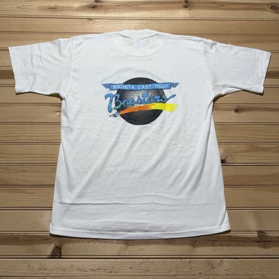 Vintage 80s Wichita East High School Boosters Club Rocket Outer Space Art Shirt