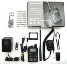 YAESU STANDARD VX-6 144/430MHz Dual Band Transceiver 5W + Box Good Cond.