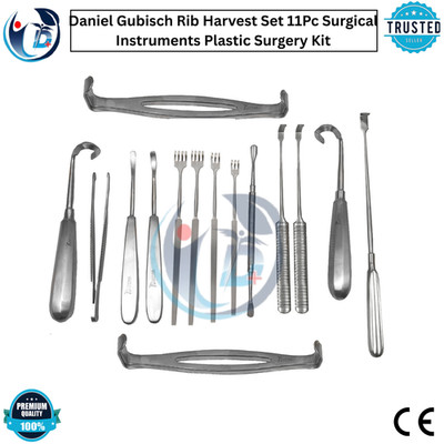 DANIEL GUBISCH RIB HARVEST SET OF 11 Pcs, Plastic Surgery Instruments