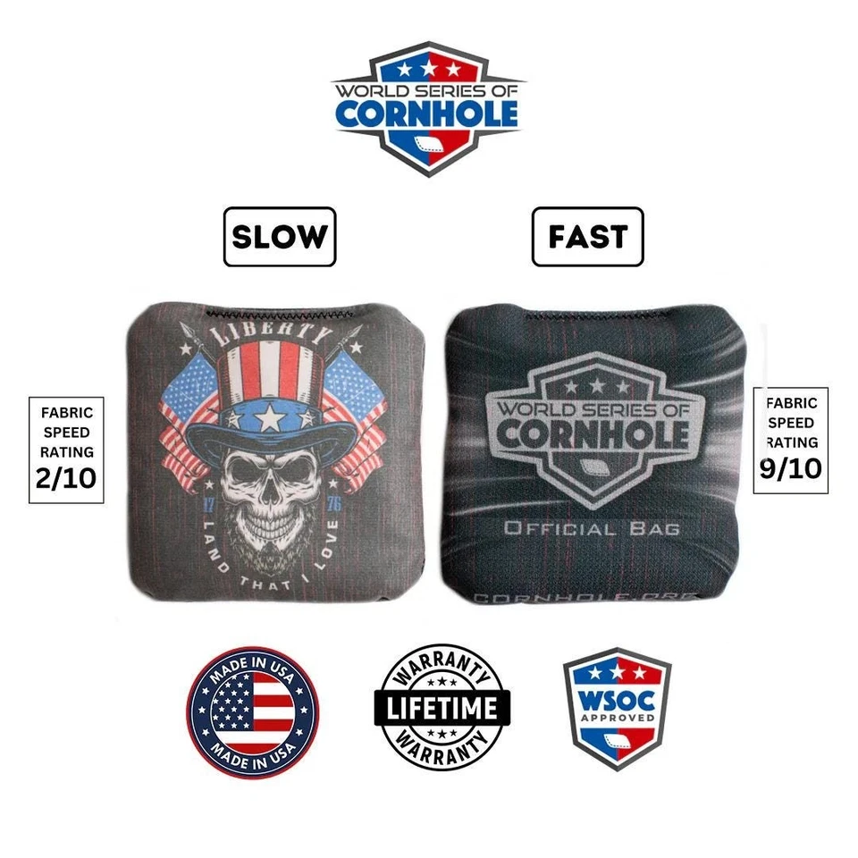 WSOC Cornhole Bags Skip's Garage Land That I Love Skull Grey Set Oficial Foto 3 de 3