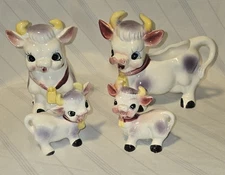 Boxed  Vintage Four Piece Purple Cow Breakfast Set- Ross Products- Japan  