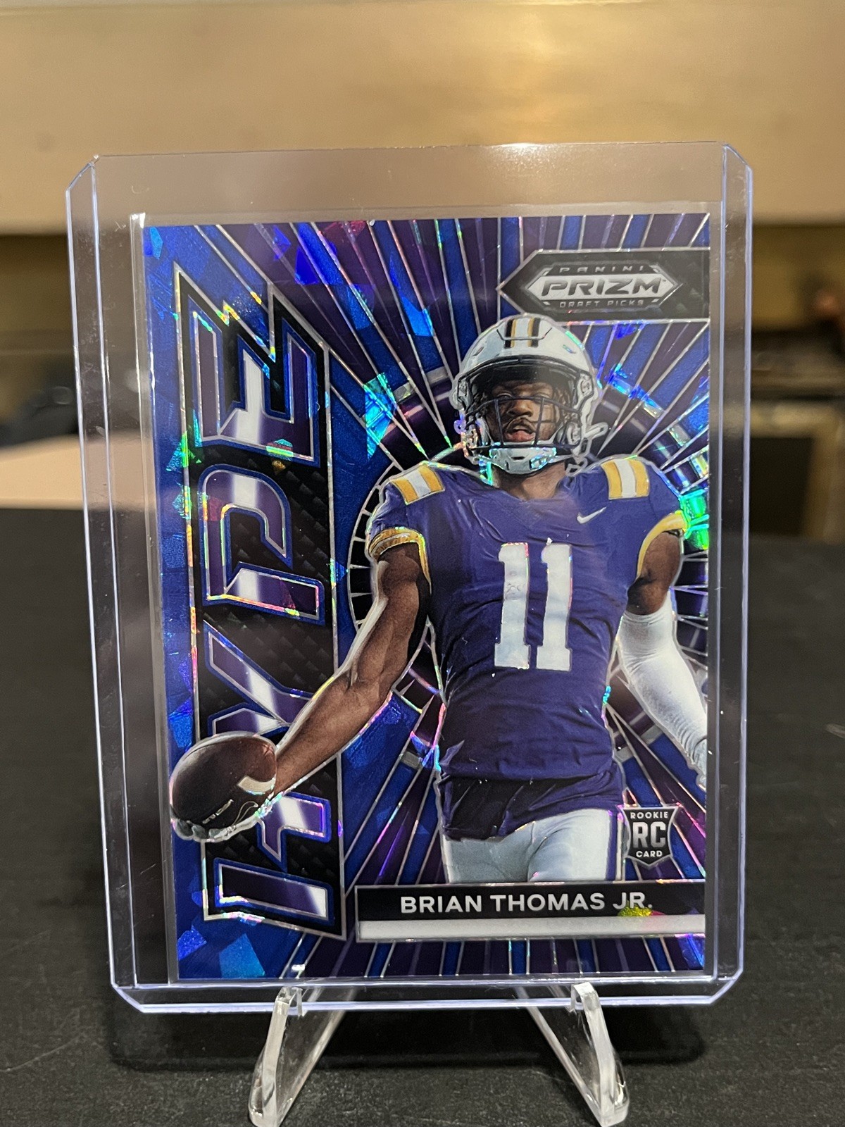 2024 Panini Prizm Draft Picks Brian Thomas Jr Hype Blue Ice Prizm /99 NM RC LSU