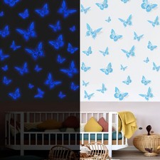 Glow in The Dark 3D Butterfly 24 Pcs 3 Sizes, Luminous Butterfly Stickers for...