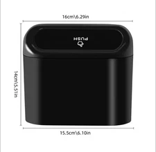 OWOS Mini Car Trash Can Bin with Lid And Clip On Back