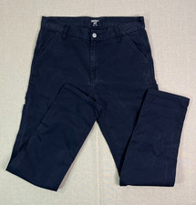 Carhartt WIP Ruck Single Knee Mens W32 L32 Dark Navy Carpenter Workwear Trousers