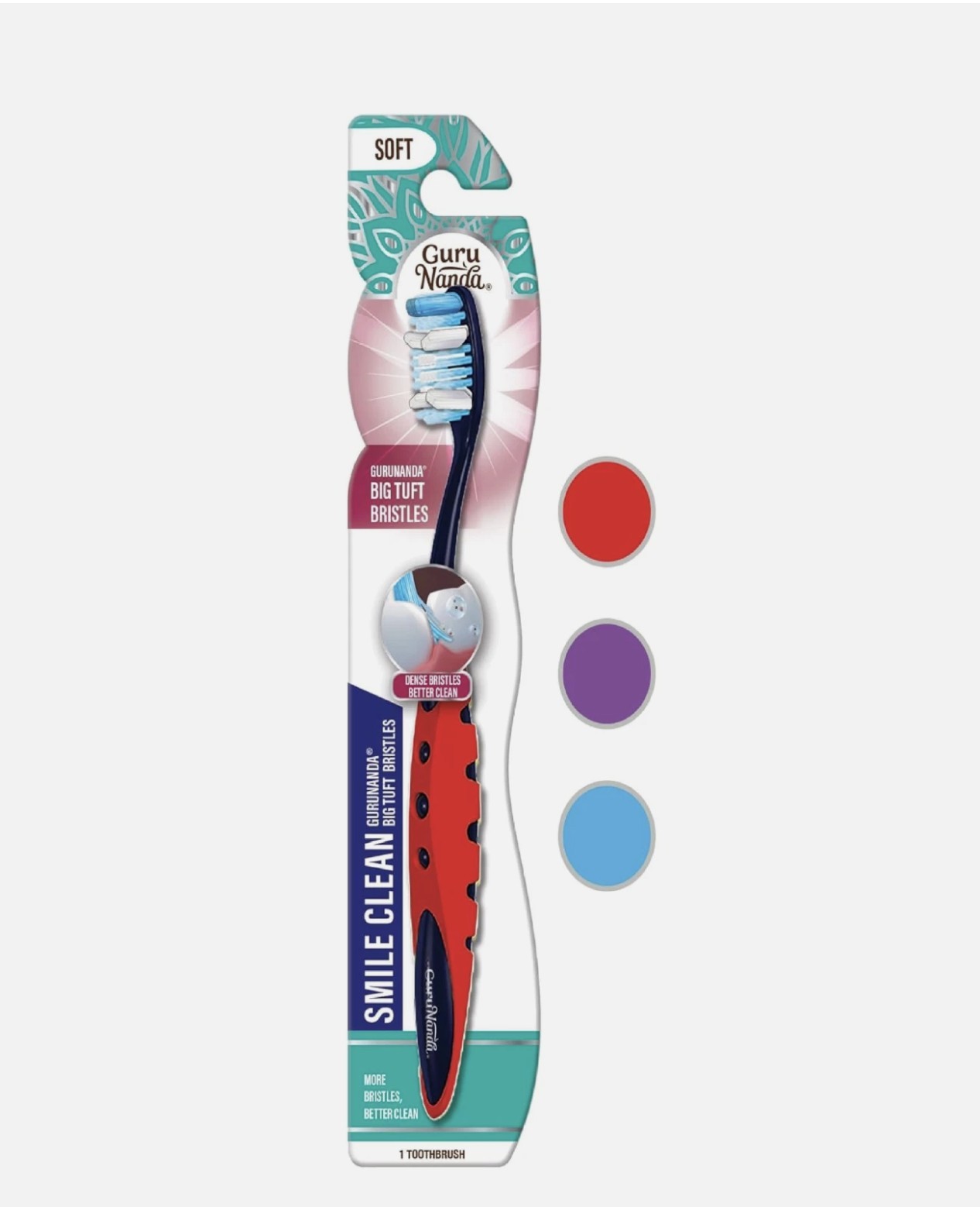 Smile Clean Toothbrush-Big Soft Bristles-Helps Clean Plaque 