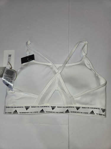 Adidas Aeroreact LS P Women's White Sport Bra Sz 40AC Light Support - Picture 10 of 11