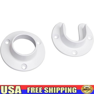 Durable Zinc Closet Pole Socket W/ Open Lip & Wall Mount for Shelf Support