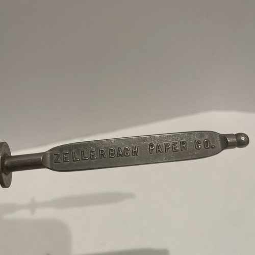 RARE Vintage Zellerbach Paper Co. Advertising Metal Letter Opener 9.5”