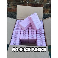 Bulk 60 Reusable Ice Packs In PINK, Coolers, Lunchboxes – Freezer Blocks