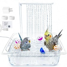 Parrot Bathtub with Pump,Large Automatic Bird Bath Shower Fountain,Parakeet B...