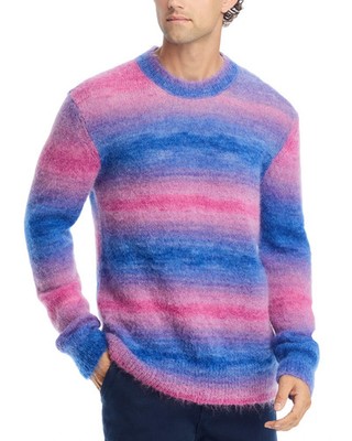 NN. 07 Brady 6641 Wool Crewneck Sweater Men's S Purple Stripe Pullover L/S
