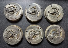 6 ELGIN 18S 11J GRADE 102  88 PW LS POCKET WATCH MOVEMENT  DIAL LOT