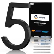 6 Inch Floating House Numbers for Outside, Metal Address Numbers Style 5