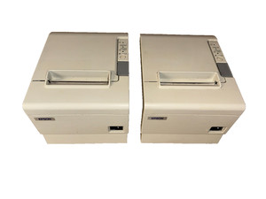 2x weißer Epson TM-T88IV Bondrucker 80mm Thermo seriell ohne Netzteil