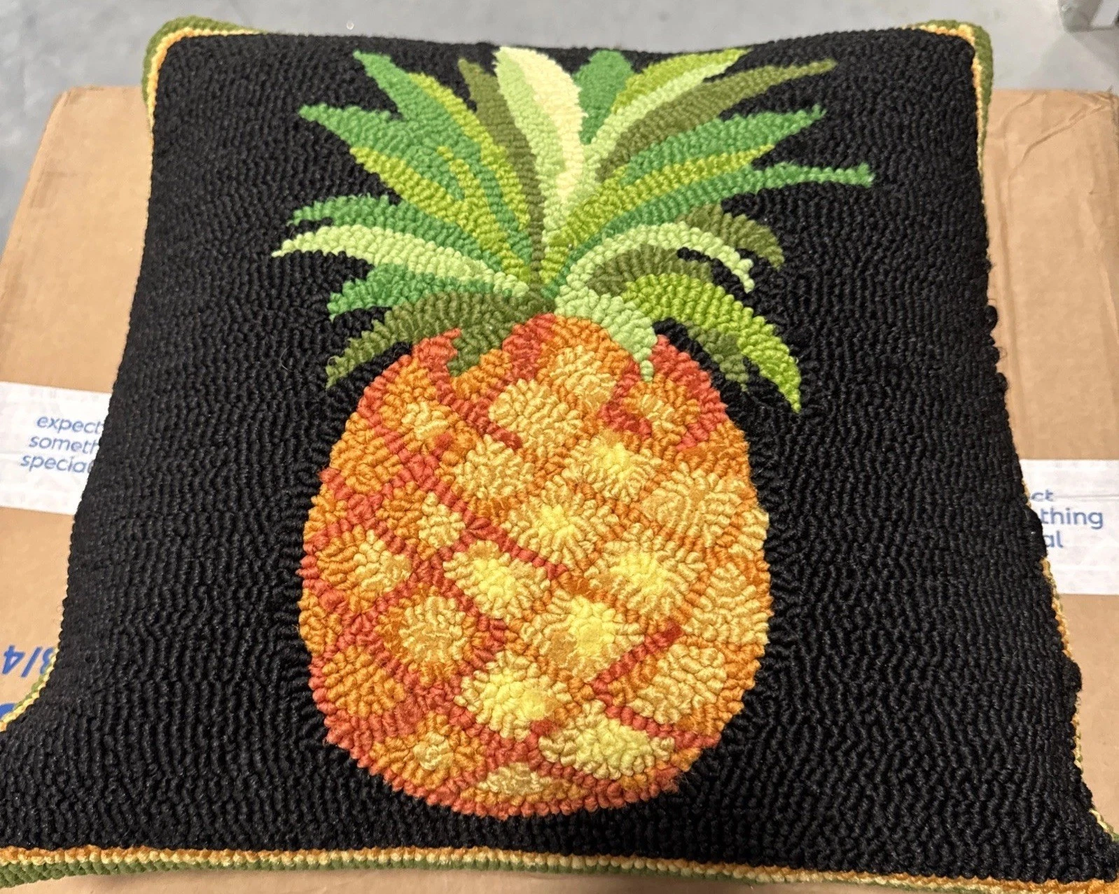 Vintage Hooked Wool Pineapple Throw Pillow Plow And Hearth EUC
Opens in a new window or tab
