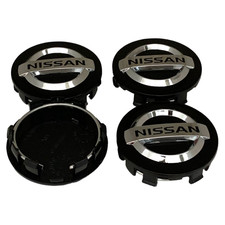 Set Of 4pcs Black 54mm2.1in Wheel Center Caps For Nissan Altima Maxima Murano