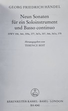Georg Friedrich H&auml;ndel 9 Sonaten f&uuml;r Violine/Blockfl&ouml;te/Oboe/Querfl&ouml;te/BA4040
