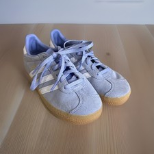 Adidas Gazelle Light Blue Suede Sneakers JI4649 Size 1Y Youth Classic Gum Sole