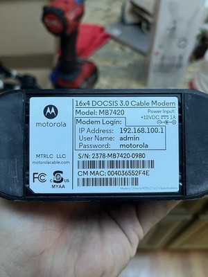Motorola MB742010 686mbps DOCSIS 3.0 Cable Modem