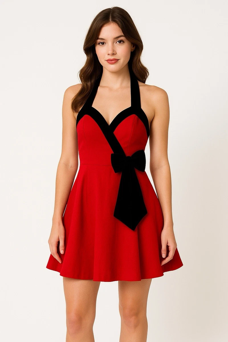 red 90s dress 90s prom dress red velvet party cocktail formal gown main image 0