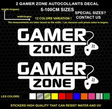 2 Gamer Zone Decorative Stickers - Computer  Accessories, 2 Piece Set