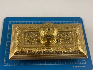 Judd's Nice Vintage Wood & Ornate Gold Ink Blotter
