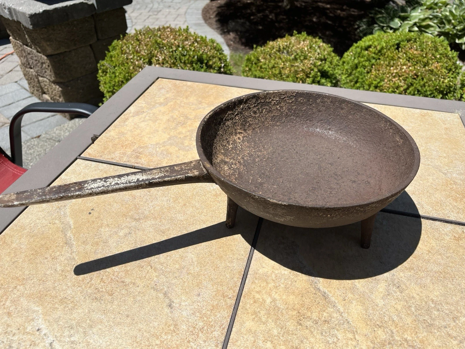 Antique 19th Century Cast Iron Spider Skillet Gate Mark 3 Footed