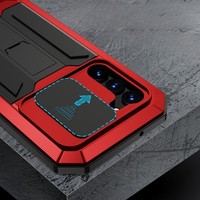 SchutzhüLle FüR Samsung Galaxy S23, R-Just Camshield Slide, Rot/Schwarz