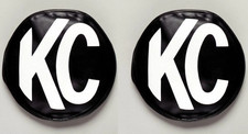 Pair Kc Hilites 6 Round Black Fog Driving Light Stone Covers Vinyl Daylighters