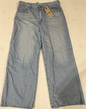 Levi's Cinch Baggy Blue Jeans Women  s 36x31 Tag 34x31 Straight Leg New READ