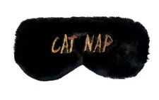 MiAmica Travel Eye Mask, "Cat Nap", Black/Gold
