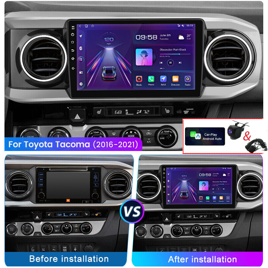 Carplay For 2016-2021 Toyota Tacoma Android 13.0 Apple Car
