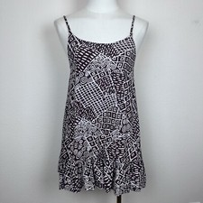 Urban Outfitters Top Womens Extra Small Ruffle Tunic Babydoll Bohemian Brown