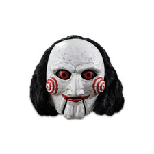 Image of Billy the Puppet Mask Full Latex Adult SAW Horror Villain Halloween